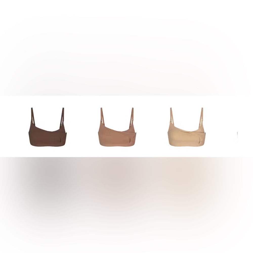 SKIMS Women's Bras in Brown, Tan, and Cream